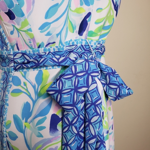 Lilly Pulitzer Dress Shaylee Midi Wrap Shell Beach Small Engineered 2 XS 4 - Picture 9 of 13